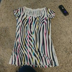Colorful zebra pattern cotton shirt